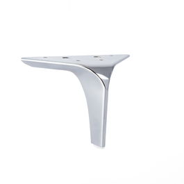 Q&Q Pata Metálica Clark H120 Acabado Cromo y Negro Mate para Sofá y Muebles 120 mm