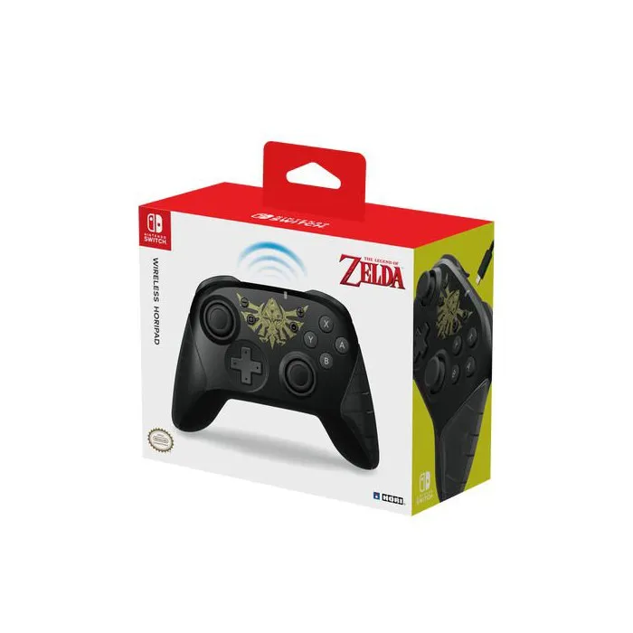 Hori Horipad Officiel Nintendo Switch - Manette Sans Fil The Legend of Zelda - Autonomie 15 Heures - Noir Hori Horipad Officiel Nintendo Switch - Manette Sans Fil The Legend of Zelda - Autonomie 15 Heures - Noir