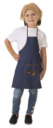 Creaciones Llopis Tablier d'imitation jean pour enfant, taille 1 (2-4 ans), polyesther, avantage et foulard
