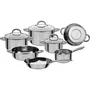 GSW Set de Batterie de Cuisine Montreal 10 Pièces Acier Inoxydable 18/10 Compatible Induction, 16 cm, 20 cm, 24 cm avec Sauteuse et Casserole
