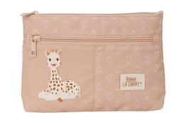 Safta Portatodo grande avec 2 fermetures à glissière Sophie la Girafe Cookie - Sac de rangement 23 x 16 x 3 cm