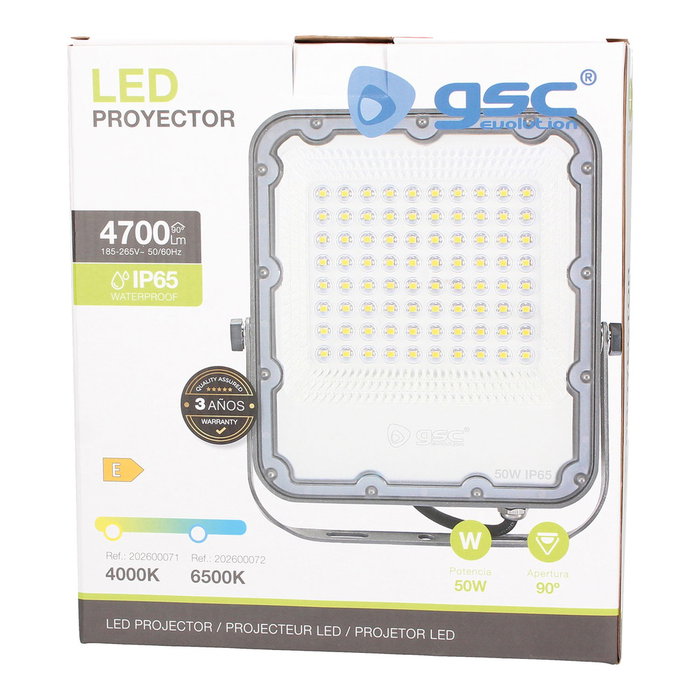GSC Evolution Projecteur LED 50W 4000K Gris IP65 GSC Evolution Projecteur LED 50W 4000K Gris IP65