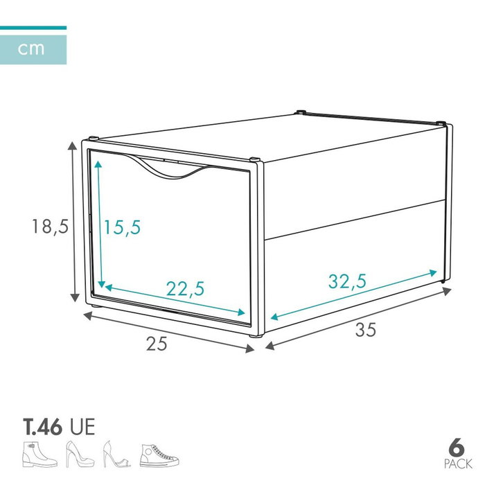 Max Home Boîte à chaussures empilable Blanc 6 Unités Max Home Boîte à chaussures empilable Blanc 6 Unités