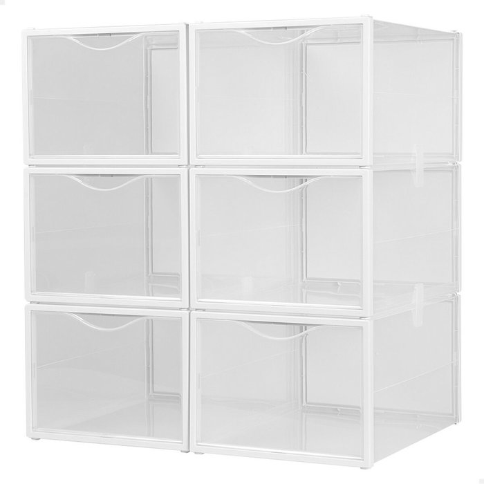 Max Home Boîte à chaussures empilable Blanc 6 Unités Max Home Boîte à chaussures empilable Blanc 6 Unités