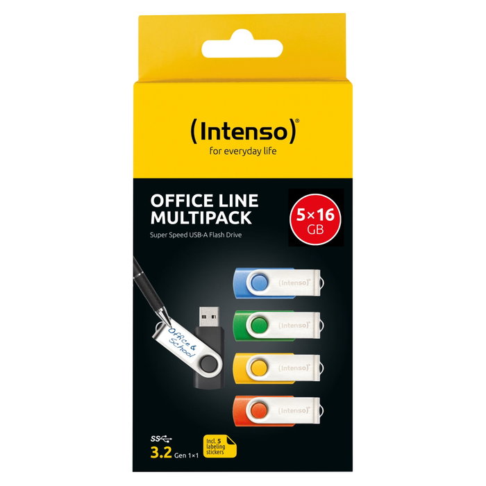 Intenso Office Line Multipack Pen USB 3.2 16Go (Pack de 5) Intenso Office Line Multipack Pen USB 3.2 16Go (Pack de 5)