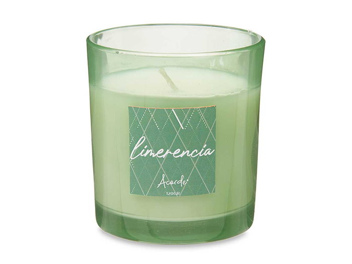 Acorde Bougie en Verre Lotiforme 120g Vert 7x8x7cm (Set de 12)