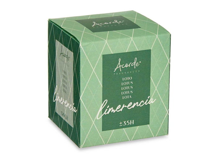 Acorde Bougie en Verre Lotiforme 120g Vert 7x8x7cm (Set de 12)
