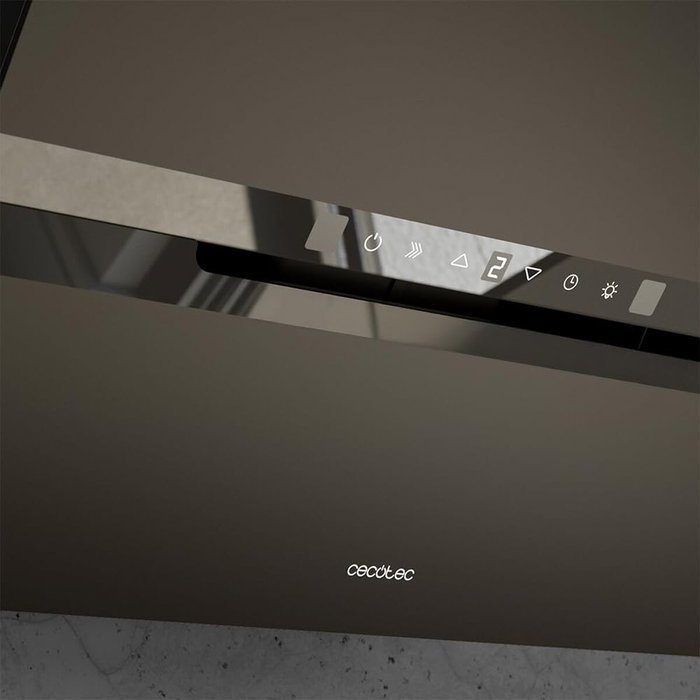 Hotte conventionnelle Cecotec Bolero Flux DT 608010 60cm A++ Noire 800m³/h Verre Inox