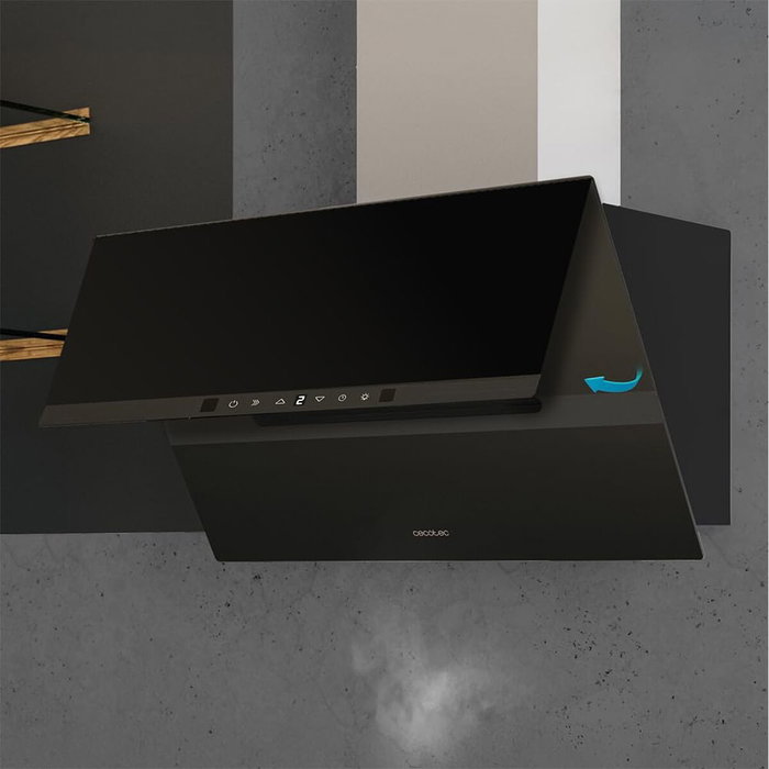 Hotte conventionnelle Cecotec Bolero Flux DT 608010 60cm A++ Noire 800m³/h Verre Inox