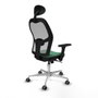 Piqueras y Crespo Chaise de Bureau 3D086G1 Vert émeraude avec Appui-tête