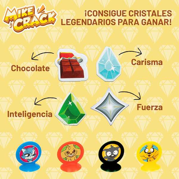 Mike Crack ¡Los Cristales Legendarios! - Jeu de société - Version espagnole - 6 ans et plus - Contient plateau, pions, cartes et figurines