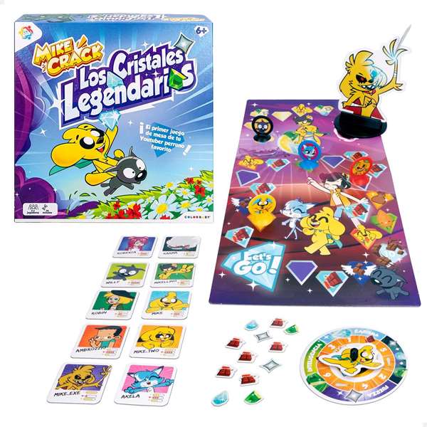 Mike Crack ¡Los Cristales Legendarios! - Jeu de société - Version espagnole - 6 ans et plus - Contient plateau, pions, cartes et figurines