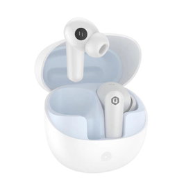 Qcharx Sound Écouteurs Bluetooth TWS 5.3 Blanc - Oreillettes True Wireless avec Réduction de Bruit pour Musique et Appels