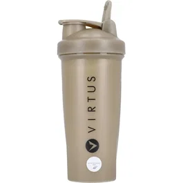 Virtus - Shaker Castaldo avec boule d'agitation et compartiment poudre - Gourde sport 500 ml en PP alimentaire - Couleur kaki