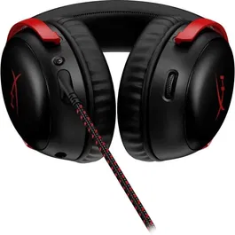 HyperX Casque Gamer Filaire HyperX Cloud III pour PC & Consoles avec Micro, Son 7.1 Virtuel, Noir/Rouge