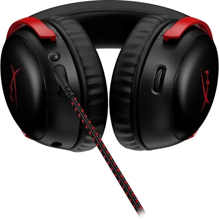 HyperX 727A9AA - Casque gamer Cloud III, filaire, micro-casque avec éclairage LED, noir/rouge