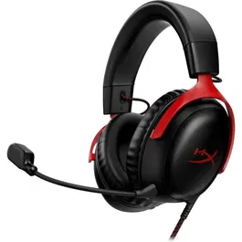 HyperX 727A9AA - Casque gamer Cloud III, filaire, micro-casque avec éclairage LED, noir/rouge