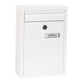 Arregui Buzón Zagúan Extérieur A5 - Boîte aux lettres Acier Blanc 22x8x32 cm avec Serrure