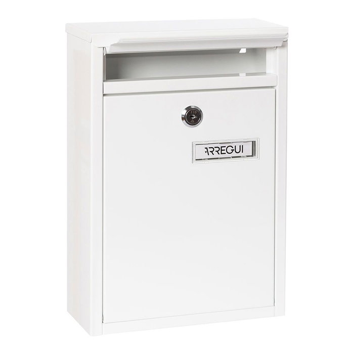 Arregui Buzón Zagúan Extérieur A5 - Boîte aux lettres Acier Blanc 22x8x32 cm avec Serrure