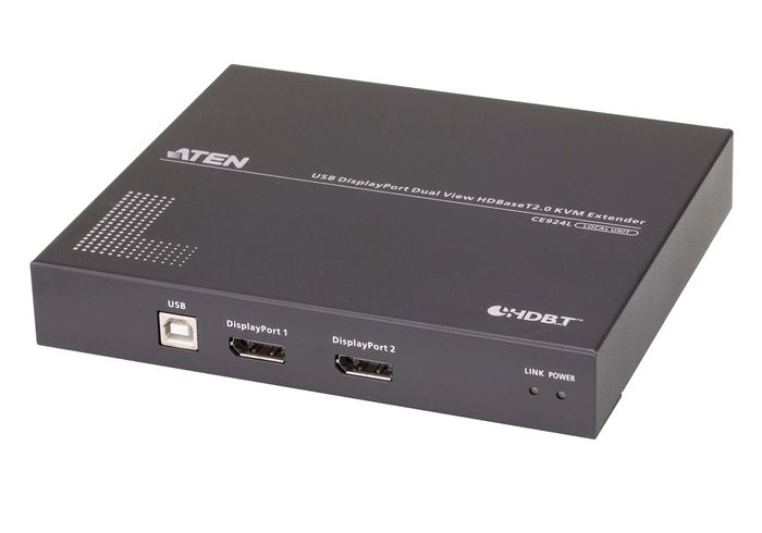 Aten CE924 Système d'extension KVM USB DisplayPort double vue HDBaseT 2.0 - Extendeur 4K à 100 m avec ports USB et RS-232