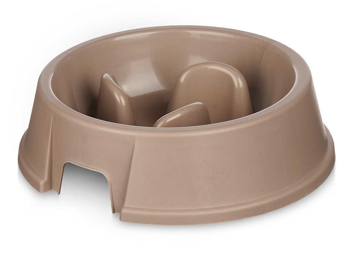 Mascow Gamelle Plastique Alimentation Lente Beige 27 x 7.5 x 27 cm 1500 ml (Set de 12)