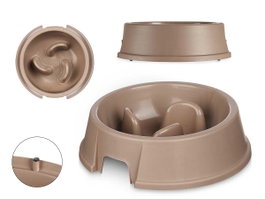 Mascow Gamelle Plastique Alimentation Lente Beige 27 x 7.5 x 27 cm 1500 ml (Set de 12)