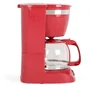 Livoo Cafetière électrique DOD163RC - 800W - 1.25L (12 tasses) - Rouge - Carafe en verre, filtre permanent, maintien au chaud
