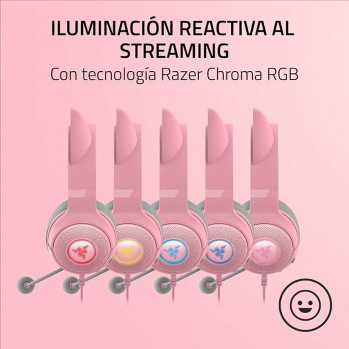 Razer RZ04-04730200-R3M1 - Casque Gaming Kraken Kitty V2 avec oreillettes chat RGB - Rose