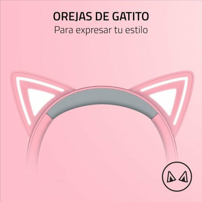 Razer RZ04-04730200-R3M1 - Casque Gaming Kraken Kitty V2 avec oreillettes chat RGB - Rose