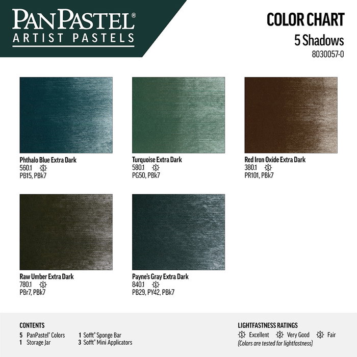 Panpastel 5 - Teintes Extra Foncées - Set de fards