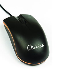 L-Link LL-2081 Souris Optique USB Noir Ergonomique pour Diestres et Gauchers