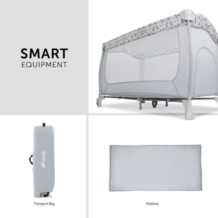 Hauck Sleep n Play Go Plus - Lit de voyage pliable avec roulettes pour bébé - 60 x 120 cm - De la naissance à 15 kg - Design Pooh Exploring