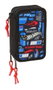 Hot Wheels - Plumier triple transportable 37 pièces avec 3 véhicules, dimensions 12,5x19,5x5,5 cm