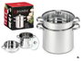 Kinvara Casserole et cuit-vapeur en acier 6L 29,5 x 21,5 cm compatible induction - Argent (Set de 2)
