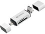 Sandberg Lecteur de Cartes Mémoire USB-C, USB-A et Micro USB pour Téléphone, Tablette et PC - Lecture/Ecriture SD et Micro SD en Aluminium