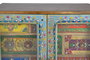 GINER Y COLOMER Commode en Bois de Mango 7 Tiroirs 2 Portes 62x60x30 cm Peinture Main Naturel Multicolore Artisanale