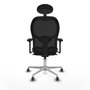 Piqueras y Crespo Chaise de Bureau avec Appui-tête Jorquera 3D086G1 Noir