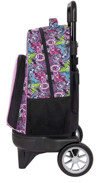 Safta - Mochila grande avec roues compacte Evolution Extension Monster High "Drama" 33 x 45 x 22 cm