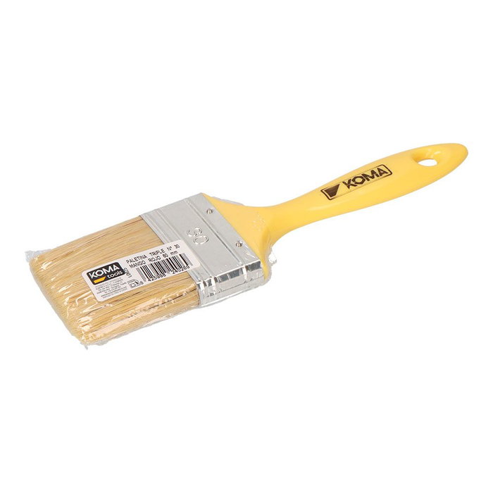 Koma Tools Paletina triple n° 30, manche plastique jaune, 60 x 232 mm, brosses 16 mm, peintures tous types