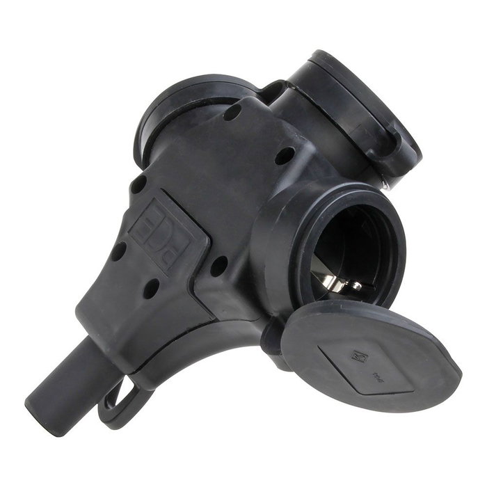 Socle de prise Kopp 2p+t Noir 250 V Avec couvercle Socle de prise Kopp 2p+t Noir 250 V Avec couvercle