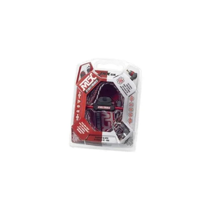 MTX ZNX6K Pack d'alimentation audio voiture - Câble alimentation et masse 6mm² CCA (5m + 0,7m) + Câble RCA cuivre 5m - Compatible jusqu'à 240W RMS