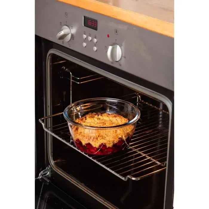 Pyrex 1451034 - Boîte de conservation ronde avec couvercle, 20 cm / 1,6 L, en verre borosilicate, allant au four et congélateur, hermétique et empilable