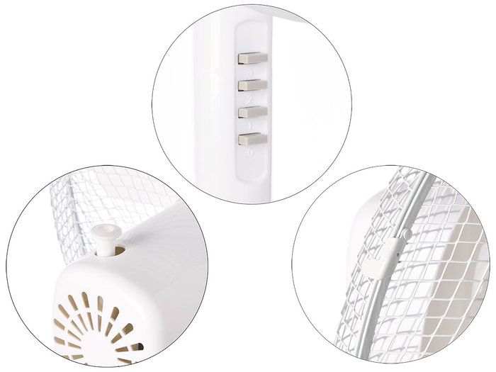 ARGON Ventilateur sur pied blanc avec boutons gris 45W
