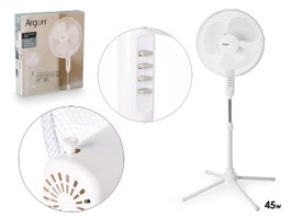 ARGON Ventilateur sur pied blanc avec boutons gris 45W