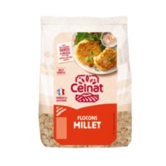 CELNAT Copos De Mijo 350Gr. Bio - Flocons de Millet Biologiques, Source de Protéines et Fibres, Certifié Ecocert