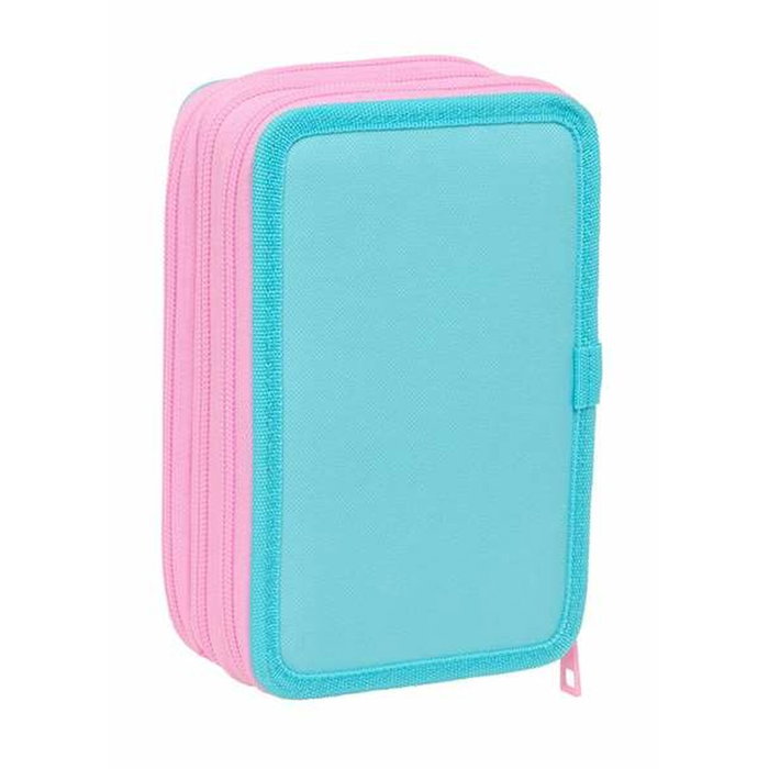 Pochette à crayons triple Stitch Bleu 12,5 x 19,5 x 5,5 cm 37 Pièces