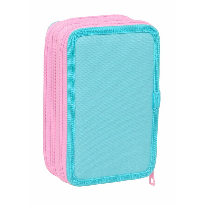 Pochette à crayons triple Stitch Bleu 12,5 x 19,5 x 5,5 cm 37 Pièces