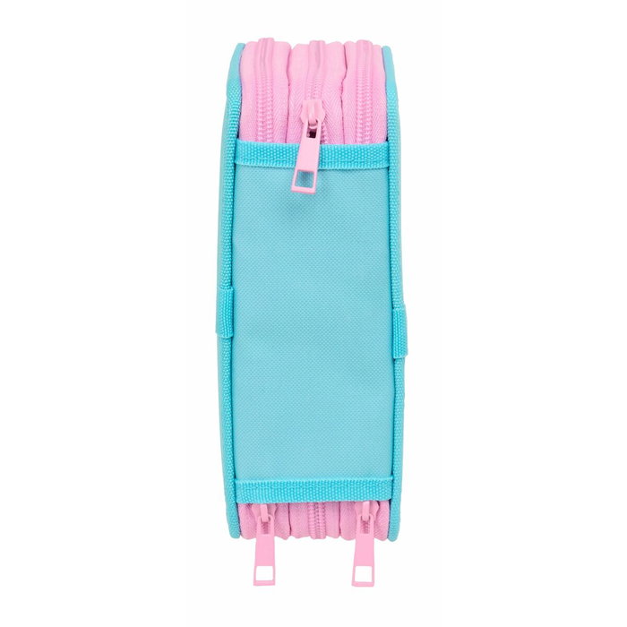 Pochette à crayons triple Stitch Bleu 12,5 x 19,5 x 5,5 cm 37 Pièces