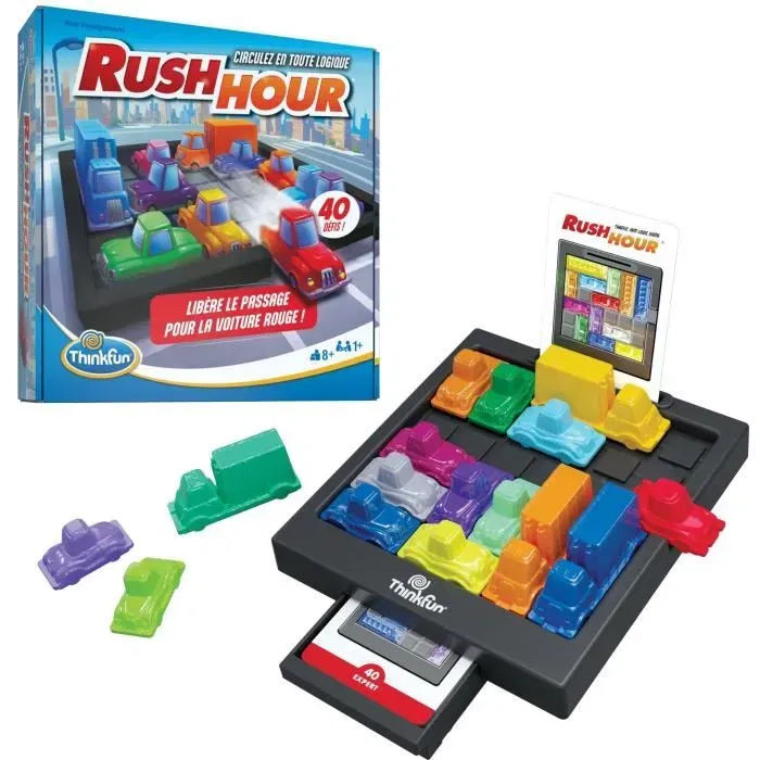 Ravensburger 6600 - Rush Hour - Jeu de logique et casse-tête d'embouteillage - 40 défis progressifs - À partir de 8 ans - 1 joueur ou plus