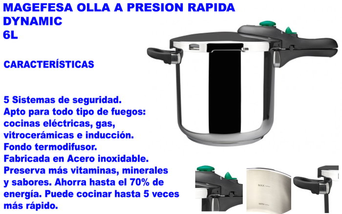 Magefesa Cocotte à pression rapide Dynamic 6 litres Magefesa Cocotte à pression rapide Dynamic 6 litres
